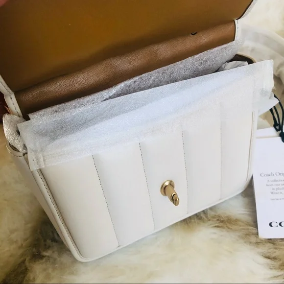 Authentic Brand New Coach Willis Top Handle 18 C3844 Quilting in Chalk Color - Picture 6 of 11